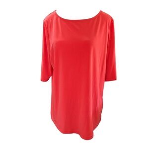 Orange Stretch Knit Blouse · Size Large